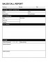 Sales Call Report Template