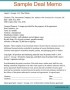 Deal Memo Template