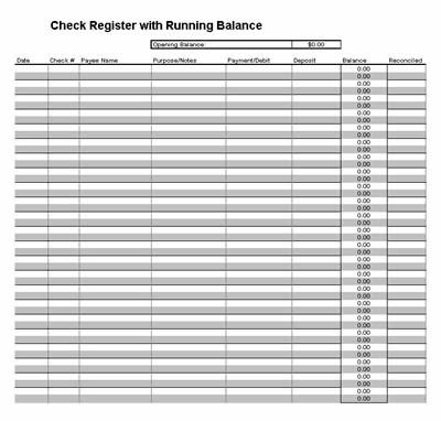 Checkbook Ledger - Excel Templates - Excel Templates